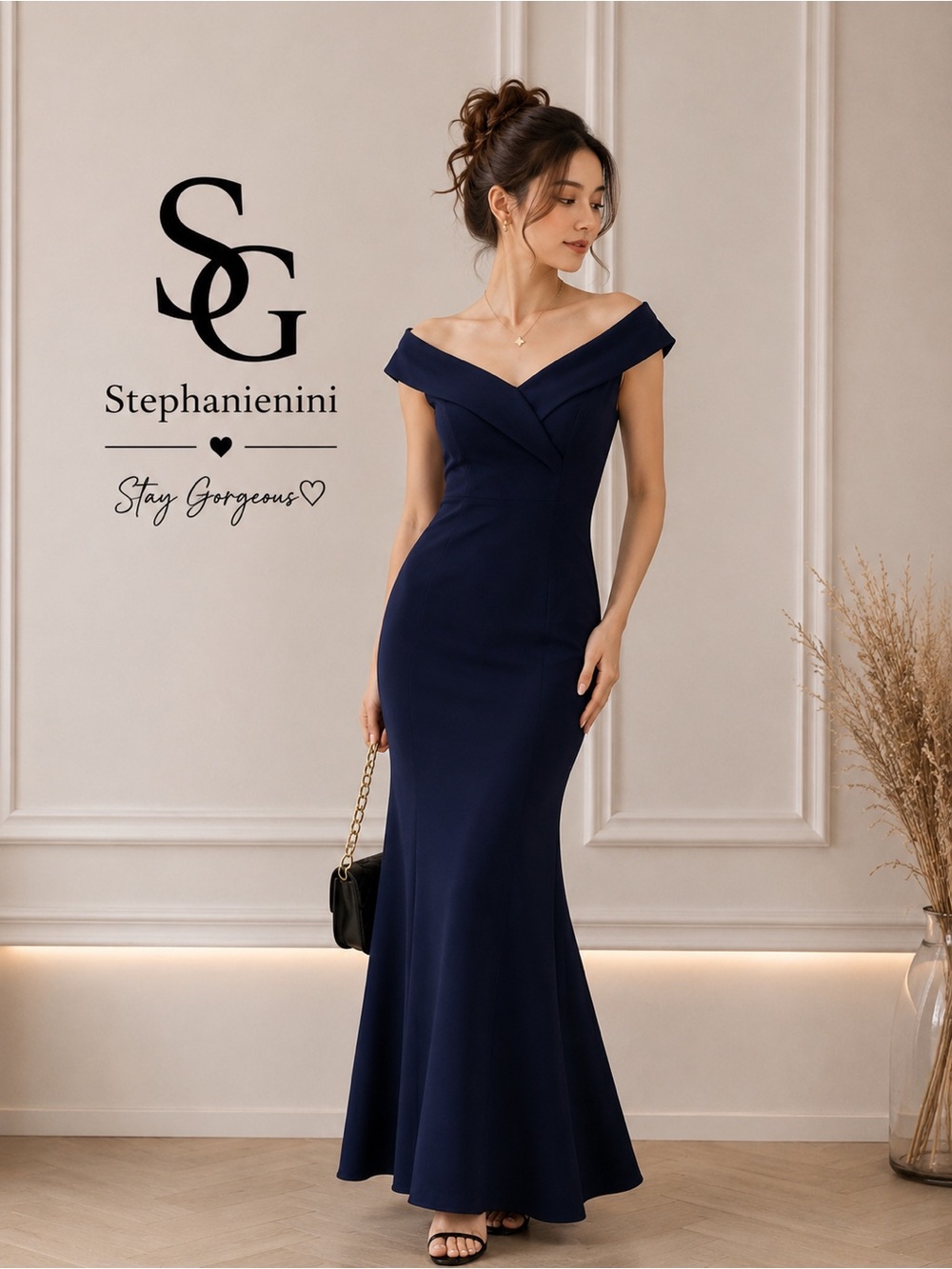 Navy Blue Off Shoulder Evening Dress Halloween Vampire Costume XXS